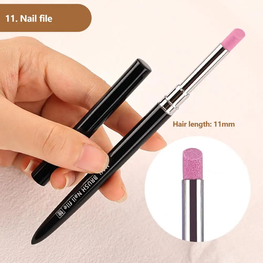 Nail Art Pen Professional Nail Brush Comfortable Grip Flat Slant Round Head Nail Phototherapy Pen Beauty Accessories