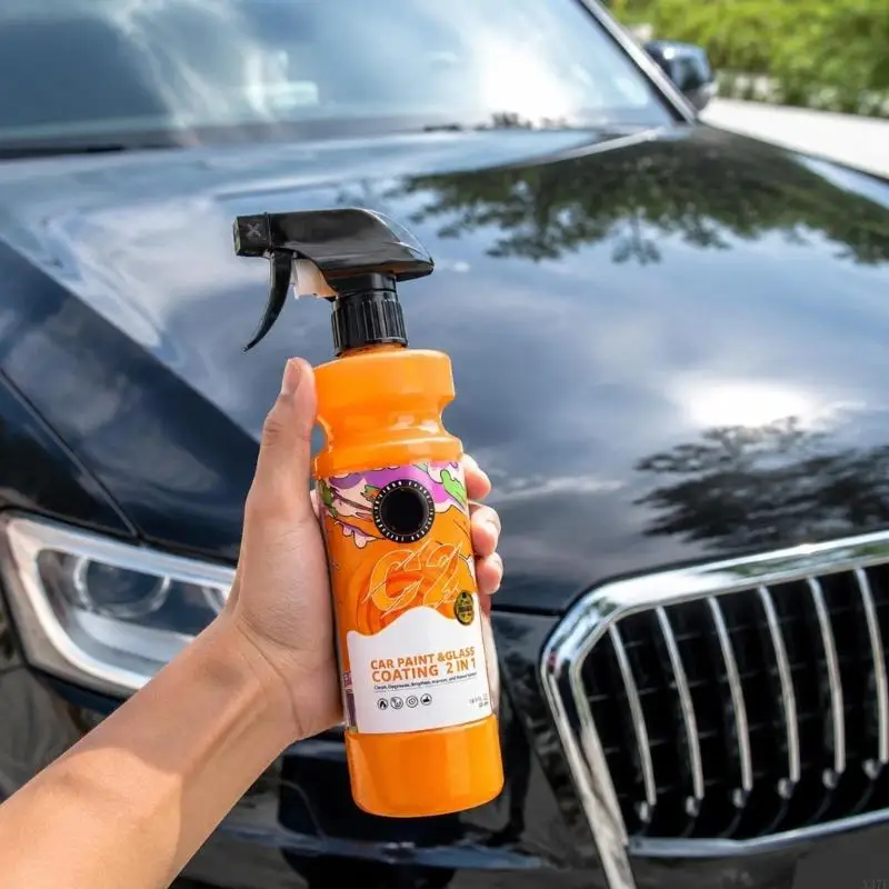 500 Car Paint Coating for Glass and Exterior Care, Organosilicon Wipe Application Bottle with Towel for Routine Vehicle X37F