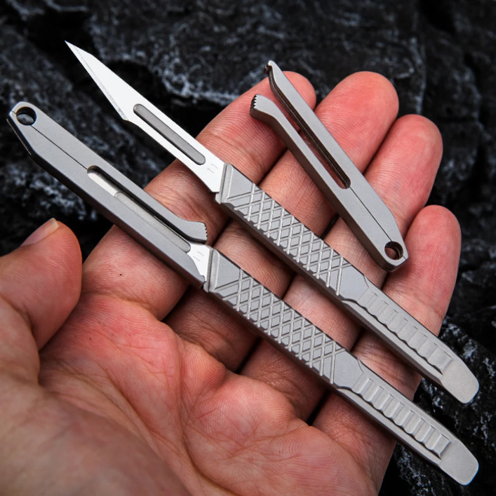 Titanium alloy handle #11 Non-slip Cutter Engraving Craft Knives Blades for Mobile Phone Laptop PCB Repair Hand Tools