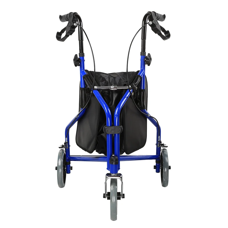 Folding Shopping Cart with Wheels & Storage Bag, Lightweight Portable Grocery Trolley for Seniors, 3-Wheel Rolling Utility Cart