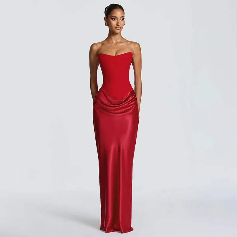 2026 Sommer Neues Elegantes Ärmelloses Figurbetontes Kleid für Damen mit Bandverzierung Formelles Bodycon-Kleid – Detail 34