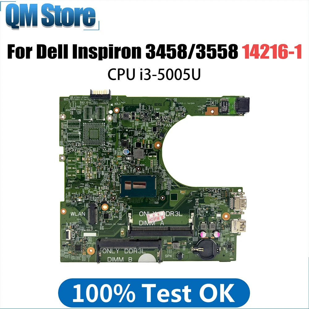 

CN-0MY4NH Mainboard For DELL Inspiron 3458 3558 Notebook motherboard 14216-1 with i3-5005U CPU DDR3 full tested