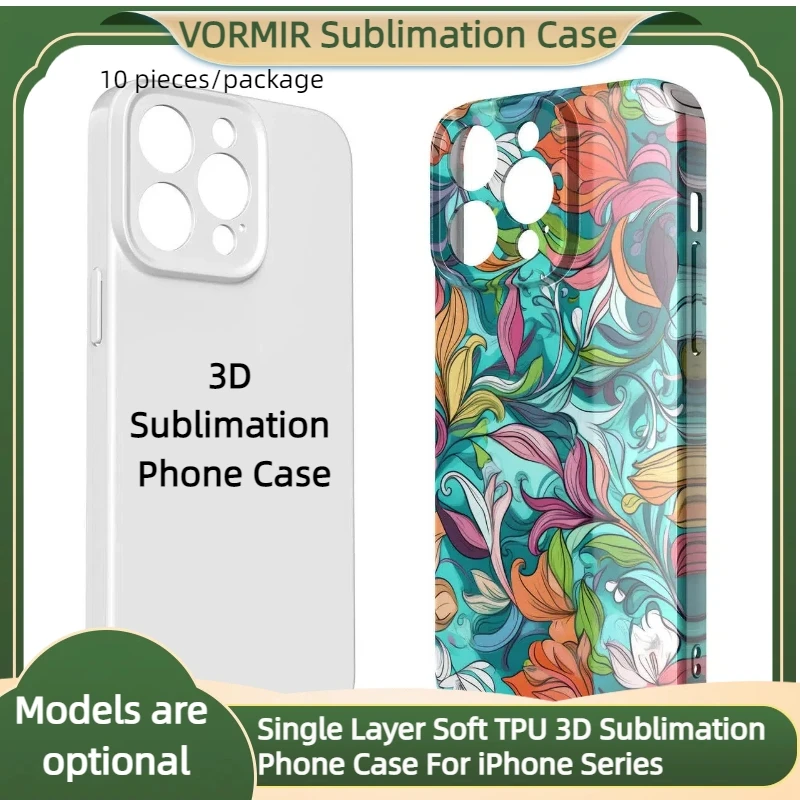 10pcs Soft 3D Sublimation Phone Case Blank Heat Transfer Print Clear Film Full-Wrap Camera Protect Flexible DIY Mobile Cover 17