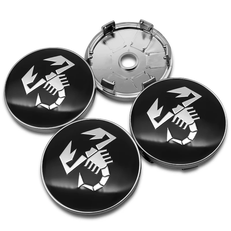 4Pcs 56mm+60mm Car Wheel Center Cap Logo Hub Cover Badge Emblem For Abarth Stilo Palio Bravo Doblo Fiat 500 Punto Accessories