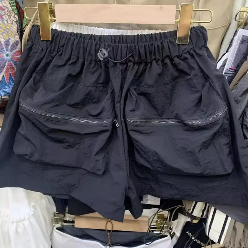 Pantaloncini cargo Donna Vintage Estate a vita alta Streetwear Cool Baggy Gamba larga Estetica Nozioni di base unisex Quotidiano tenero Ulzzang Nuovo