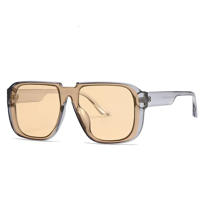 

New Retro Square One Piece Women Fashion Sunglasses Men Mirror Shades UV400 Flat Top Men Fashion Sun Glasses ﻿