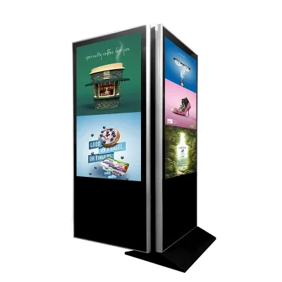 

65-inch Double-sided Floor-mounted Digital Signage LCD Indoor Advertising Display Machine for Banks / Airports / Hotels
