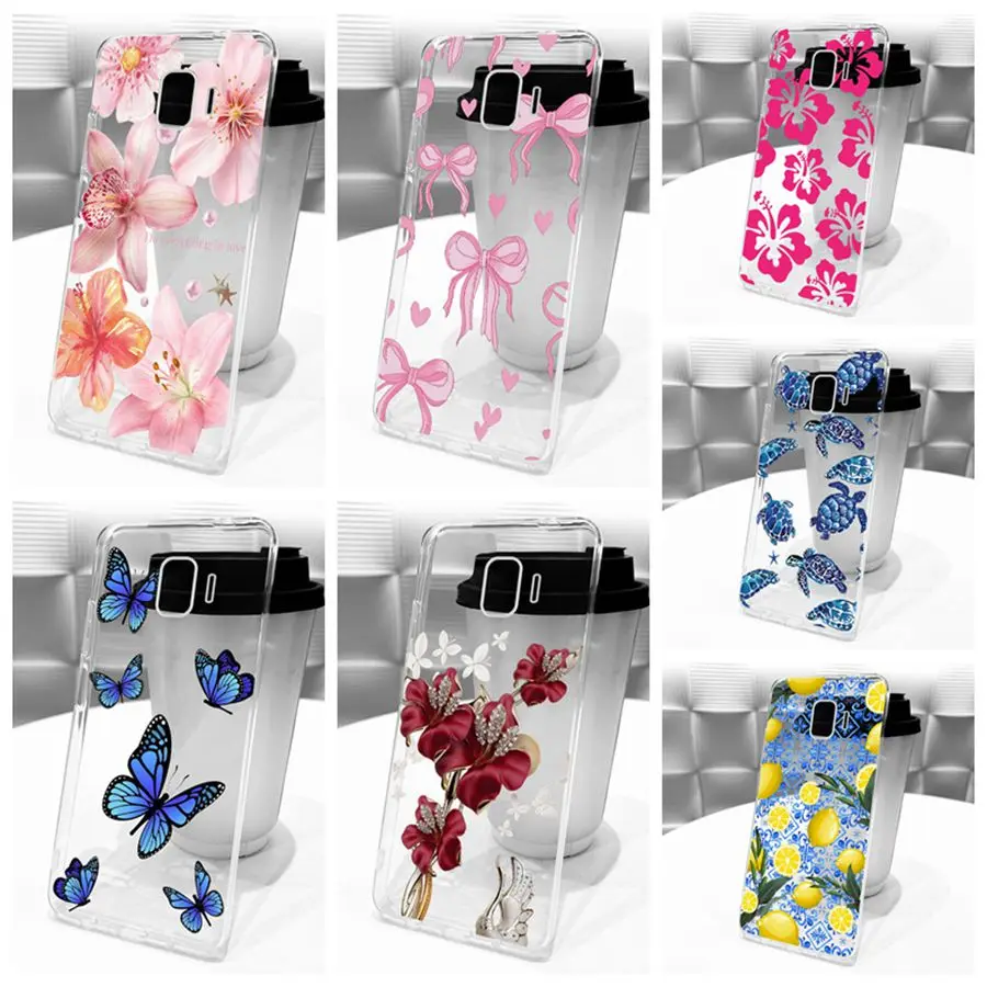 Funda para Samsung Galaxy J2 Core 2018, Funda para SamsungJ2 Core J2Core 2020, Funda de silicona suave de TPU transparente con flores pintadas