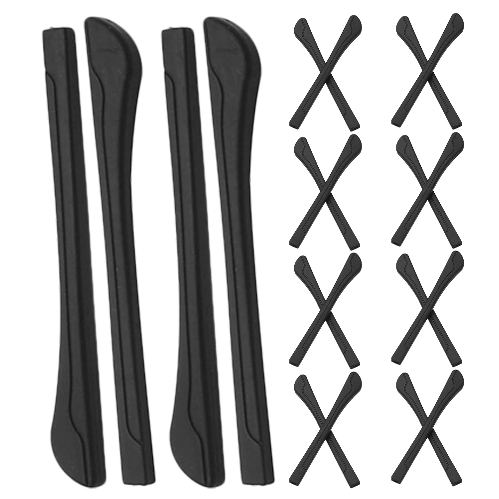 

20 Pcs Black Soft Sleeves Ergonomic Temple Tips Replaceable Grips Metal Thin Arms Longlasting Accessories