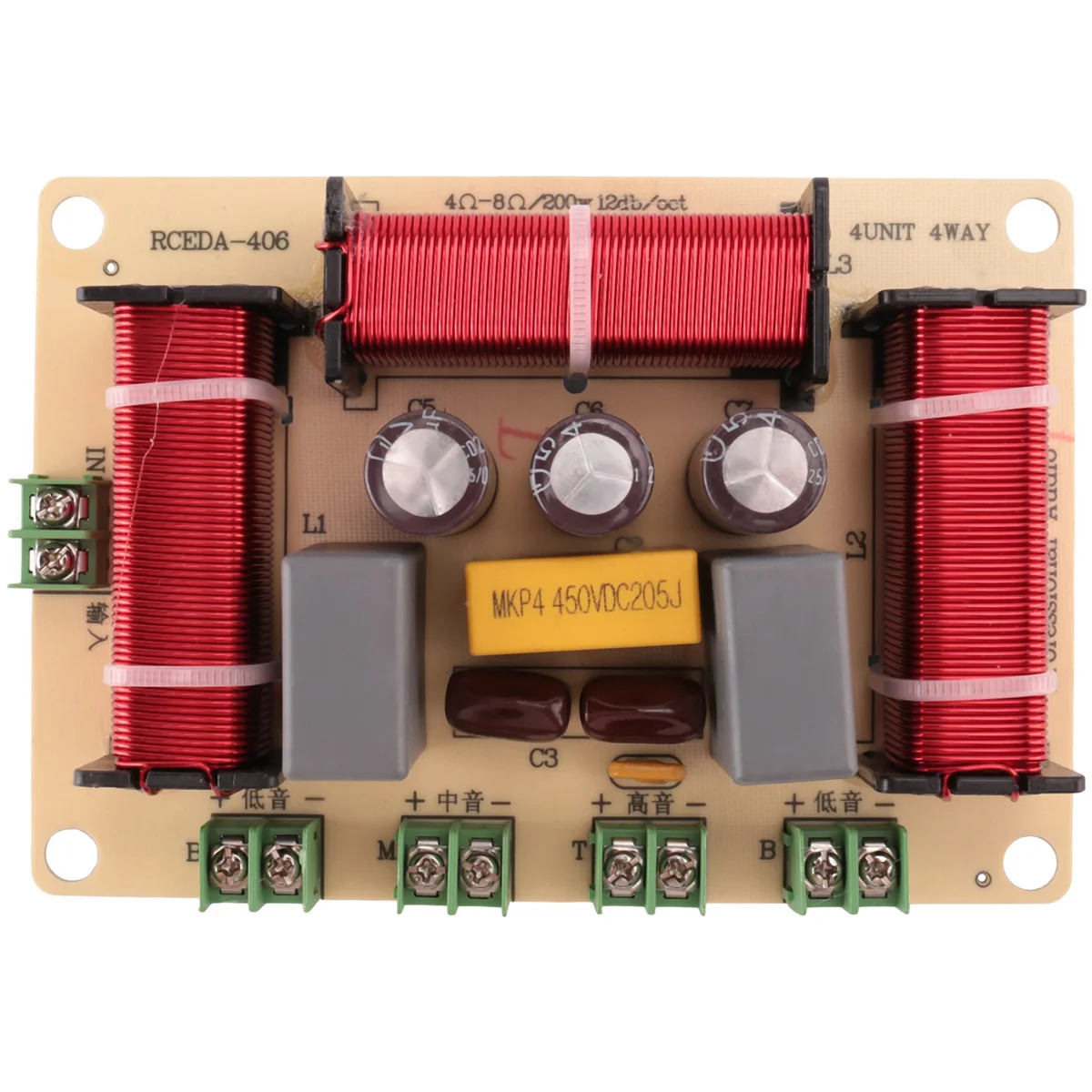 1pcs 200w 4-Wege-Lautsprecher Höhen Altbass Frequenz teiler Heimkino Hifi Stereo-Schaltung Audio-Crossover-Filter