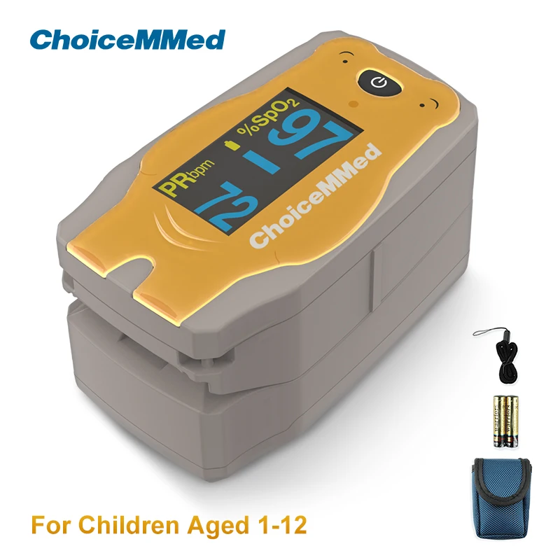 ChoiceMMed Medical Child Finger Pulse Oximeter SPO2 Blood Oxygen Monitor Pediatric Pulse Oxiometer Finger OLED Digital Oximetro