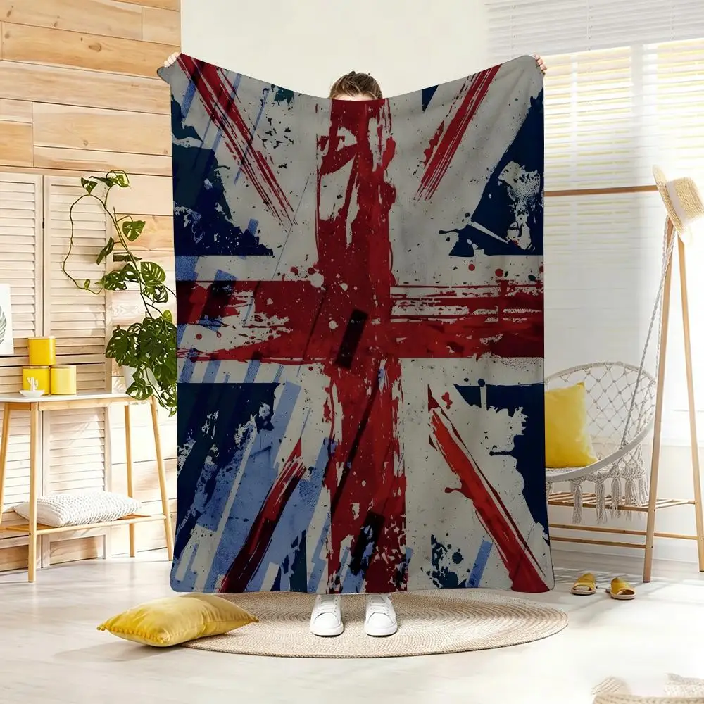 Vintage British Style Throw Lightweight 240g Flannel Blanket Soft Skin-friendly for Summer Cooling