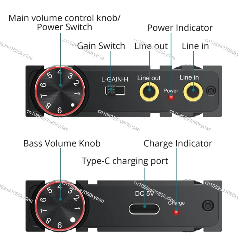 A32T-BT 5.0 3.5Mm Aux Headphone Earphone Audio Amplifier Hifi Bass 16-600Ω For Phone PC Music Player AMP Volume Control