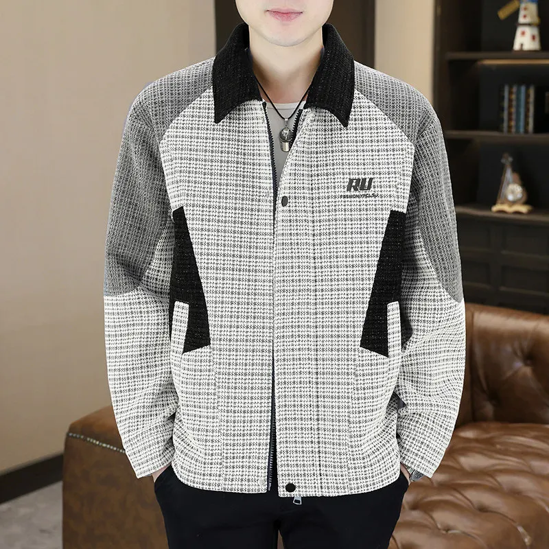 

Свободная повседневная универсальная мужская куртка с отложным воротником, модная модная верхняя одежда Haome Hong Kong Sle Student, новая модель верхней одежды