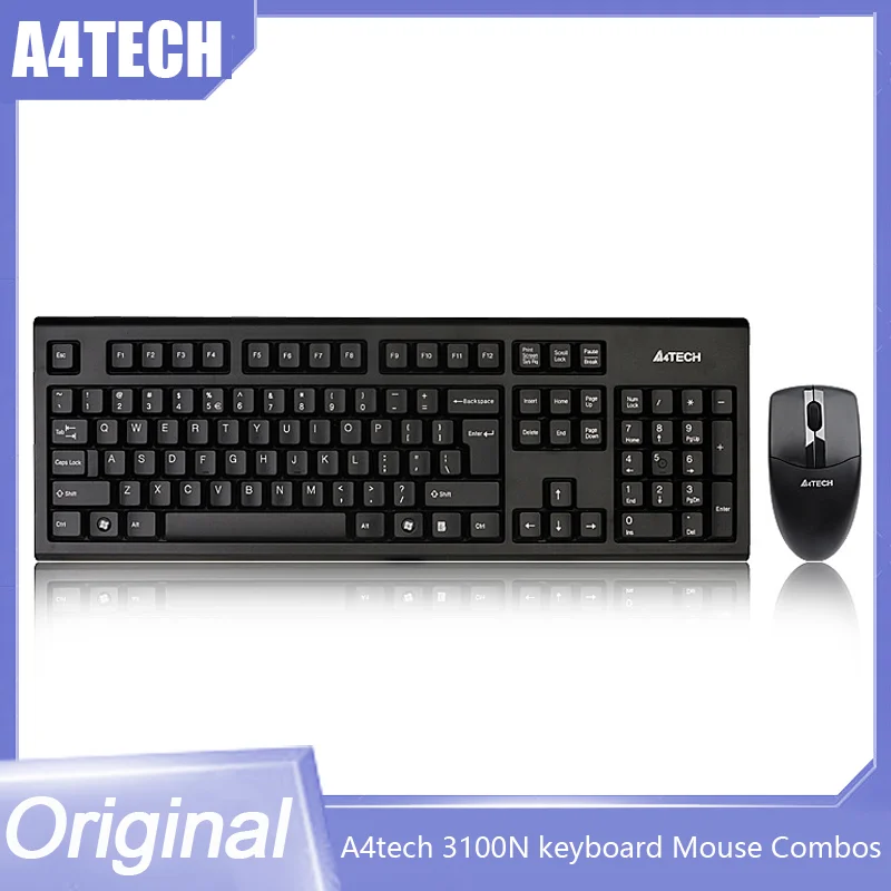 New A4tech 3100n Wireless Keyboard And Mouse Combos Power-Saving Keyboard Mouse Set 1000dpi For Home Office Pc