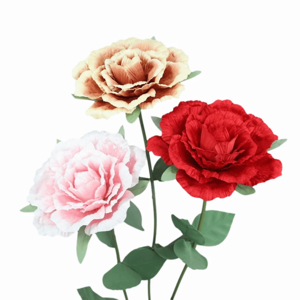 50cm PE Foam Artificial Rose Large Size Rose Branch Giant Photography Props PE Foam Dyeing Simulation Flower Wedding Backdrop