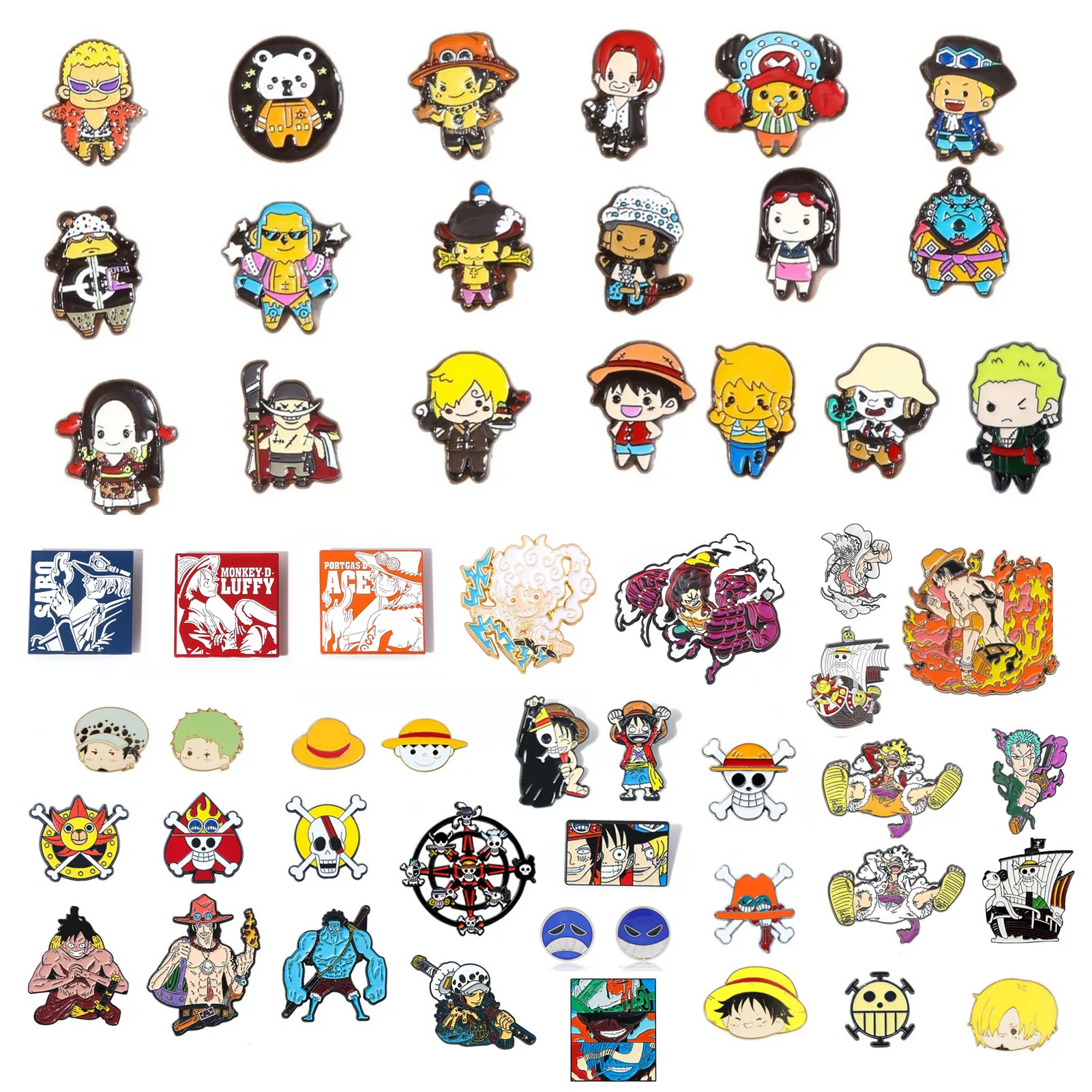 One Piece Anime Lapel Badge Brooch Unisex Cool Backpack Wallet Badge Pin Cosplay Jewelry Accessory Luffy And Zoro Fan Gift