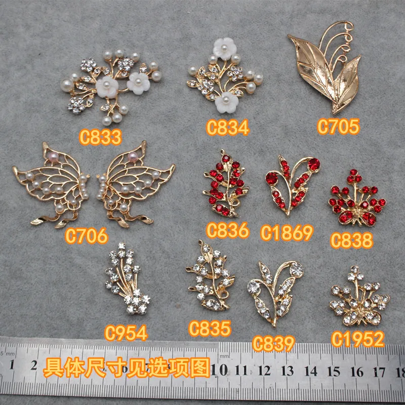 Metal Filigree Connector DIY Wedding Shoes Decorative Alloy Gold-plated Tree Branch Butterfly For Jewelry Making Fan Accessories