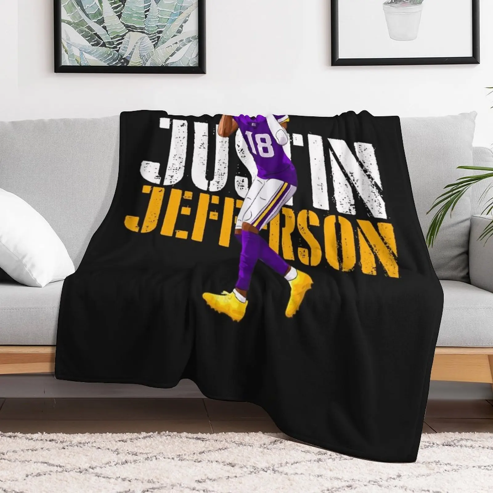 JUSTIN JEFFERSON classique Throw Blanket Sofas Luxury Thicken Hairy Kid'S Blankets