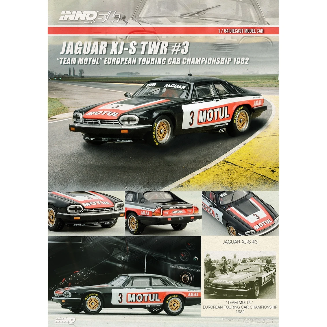 Auf lager inno alloy car 1:64 XJ-S twr 3 team motul emulation