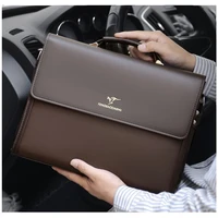 Leather Luxury Briefcases For Men Designer Work Business Tote Bolsas Black Handbag Shoulder Lawyer Square A4 Side – view 1