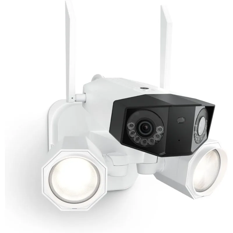 

4K Floodlight Security Camera Outdoor, 5G/2.4GHz Wi-Fi 6, Dual-Lens Camera w/ 180° FOV, Color Night Vision, Smart AI Det