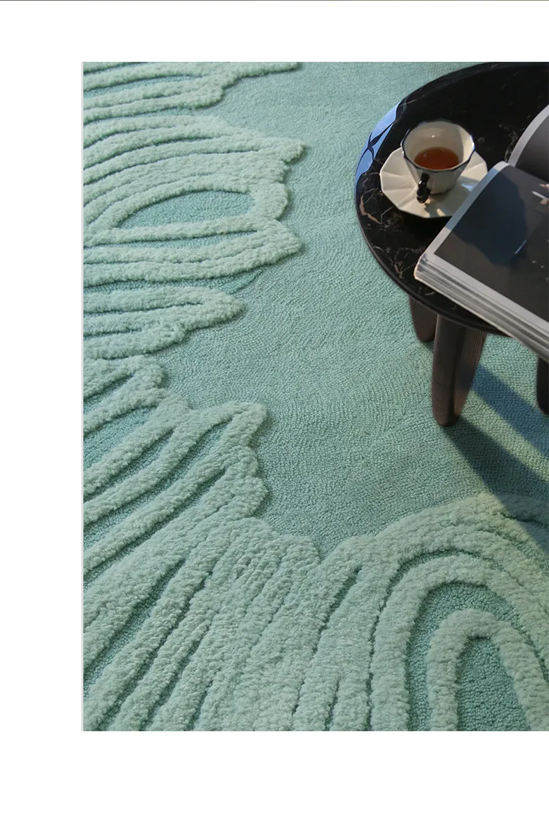 Haute couture handmade shaped carpet bedside blanket bedroom living room wool irregular villa
