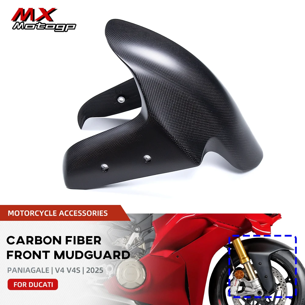 For DUCATI Panigale V4 V4S 2025 Carbon Fiber Front Fender Wheel Mudguard Mud Guard Flap Motorcycle Accessories Fairing Kits