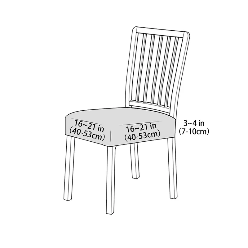 Solid Color Dining Chairs Covers Removable Jacquard Cushion Seat Cover Four Season Universal Protective Cover for Home Hotel