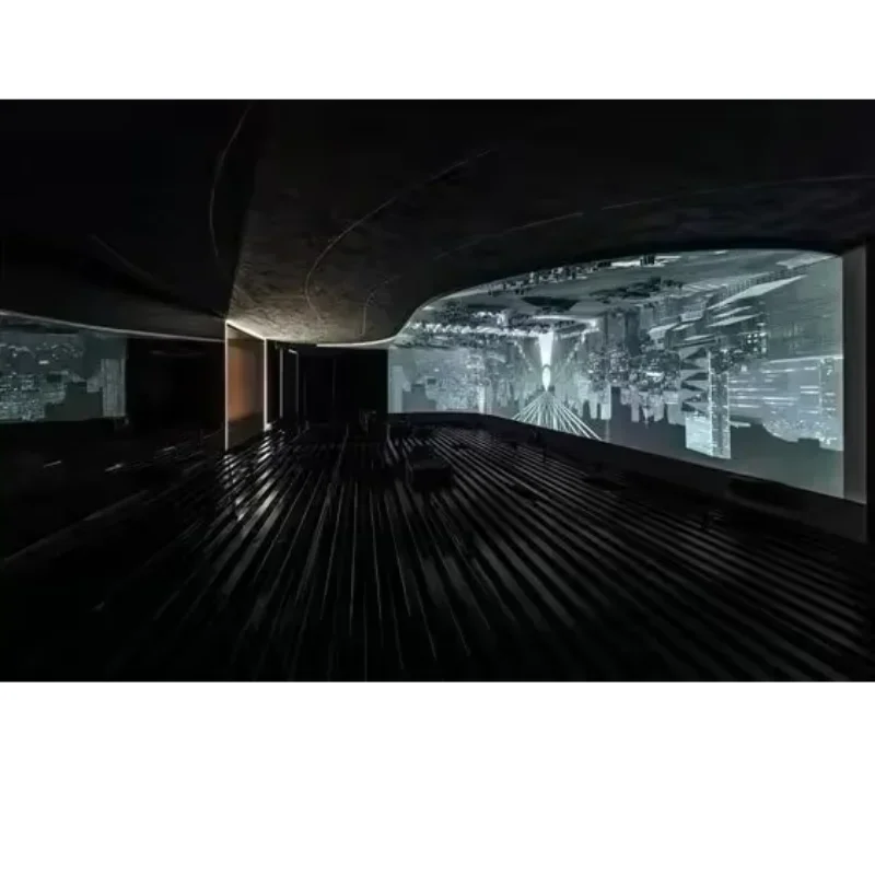 2025 معدات رادار ليزر كبيرة الحجم تعمل باللمس إسقاط الجدار التفاعلي نظام اللمس المنحني على الحائط قاعة المعرض التفاعلي Scr