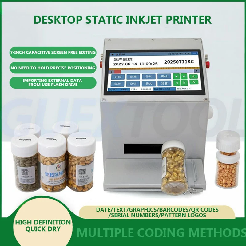 

Multi Language Desktop Static Coding Machine Desktop Automatic Intelligent Coding Machine For Bottle Caps/Bottoms/Cardboard Box