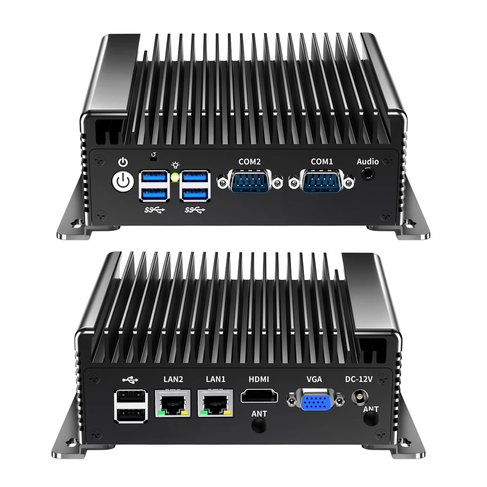 Cheap Fanless Mini PC Intel Core i3 1215U 8130U 4200U i5 1235U 8250U i7 1255U 4500U HD VGA 2xLAN Win11 Desktop Computer 2xCOM