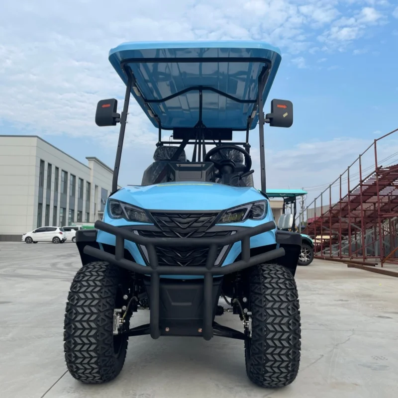 Customized Color Street Legal 4 Passenger 48/60/72V 4000/5000/7000W CE Electric Golf Cart Bumper Sound Bar Three-Point Seat Belt