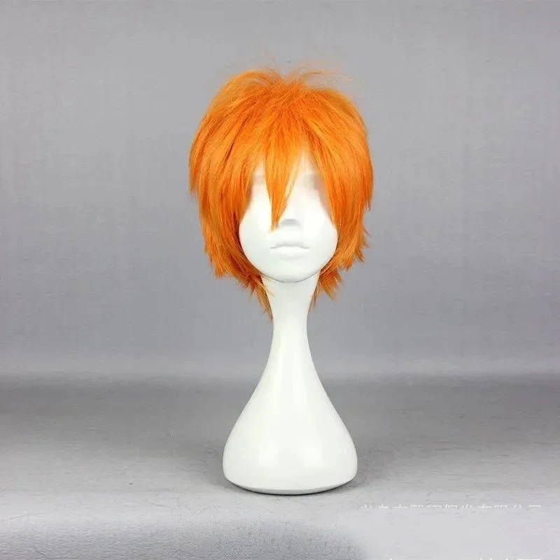 Anime Haikyuu Hoofdpersoon Cos Kort Haar Stadium Cosplay Hoofddeksels Man Mode Kleurrijke Gradiënt Pruik Hinata Shoyo Rol Pruik Cover