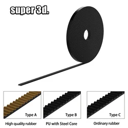 1m/2m/5m/lot GT2-6mm open timing belt width 6mm/10mm GT2 belt Rubber Rubber / PU with Steel Core Synchronous Belt for 3D printer