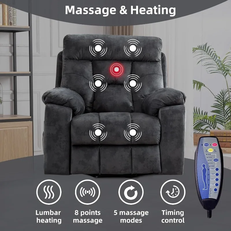 Large Power Lift Massage Recliner 4