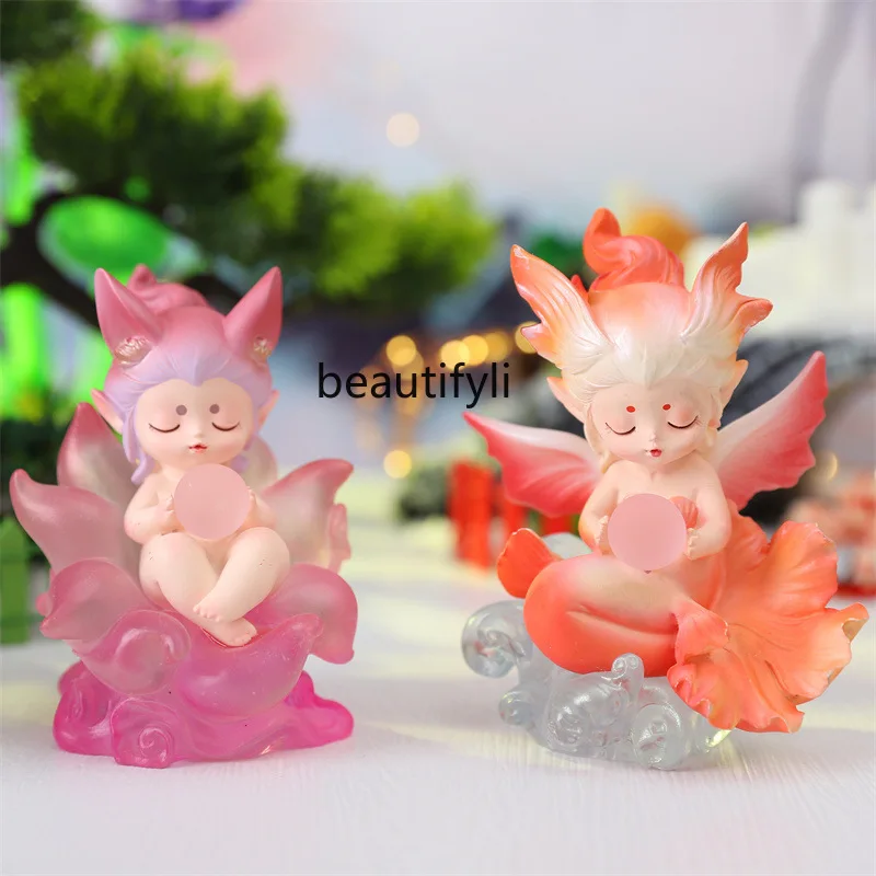 Sleepwalking mountains and seas blind box boy birthday gift divine beast, antique desktop ornament car decoration children's toy