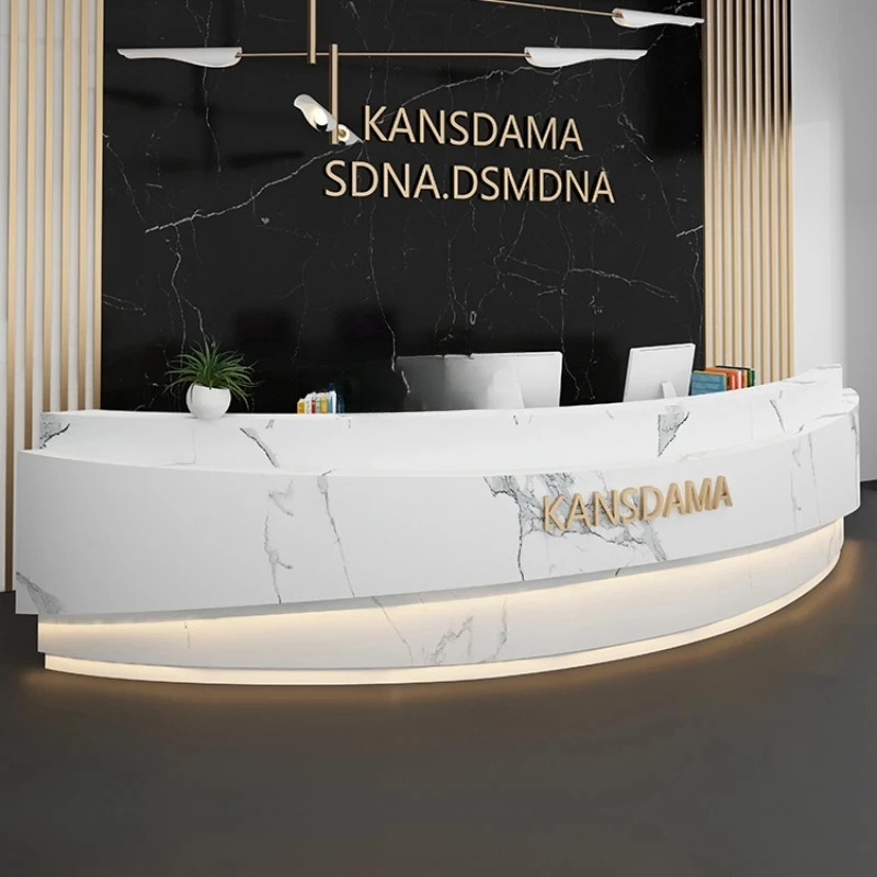 

Стойка регистрации компании Салон красоты Учебный институт Кассир Изогнутый бар Стойка регистрации вестибюля отеля