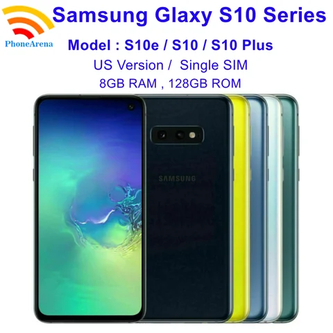 Samsung-Smartphone Galaxy S10e/S10/S10 Plus, téléphone mobile Android, 8 Go de RAM, 128 Go de ROM, processeur Snapdragon 855 Octa Core, OLED, NDavid, 16MP et 12MP, 4G