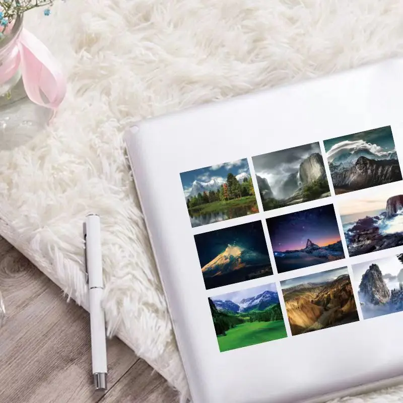 World Natural Mountain Scenery Decals Stickers  DIY Notebook Phone Case Skateboard Decor Stickers Kids Toy Graffiti Stickers
