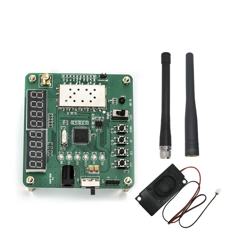 Intercom Module DEMO Board Kit ( UHF | VHF Walkie Talkie Module SA818S + Speakers + Straight Rod Antennas)