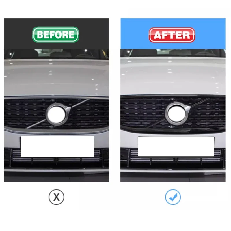 FIT FOR VOLVO V60 2018-2024 Glossy Black front bumper grill forming strip cover trim delete Chrome