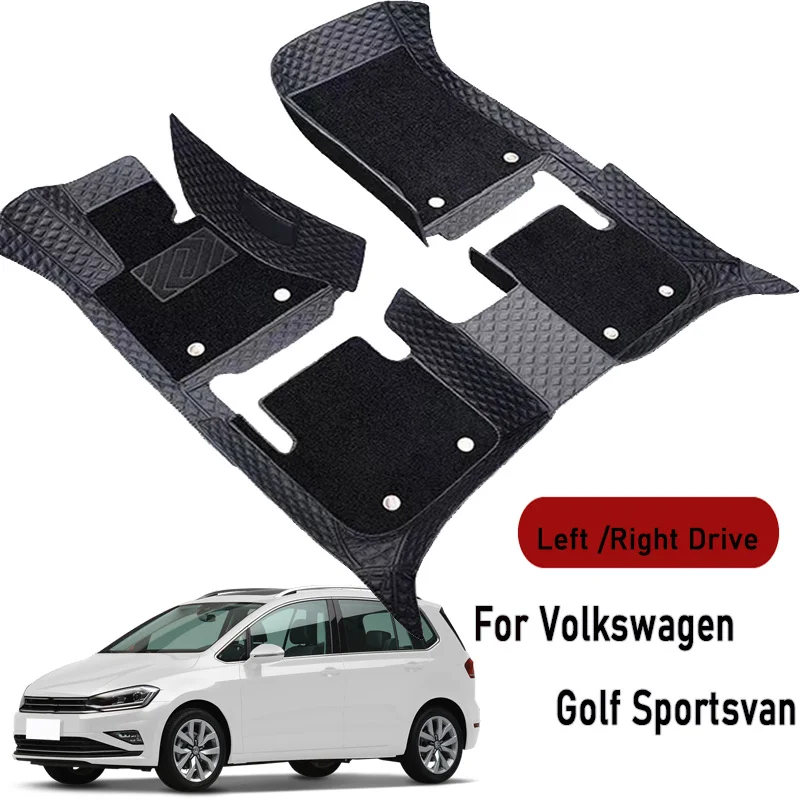Auto-Fußmatten für Volkswagen Golf Sportsvan 2016 2017-2019 Maßgefertigte Fußpolster Automobil-Teppichbezug Innenausstattung Zubehör