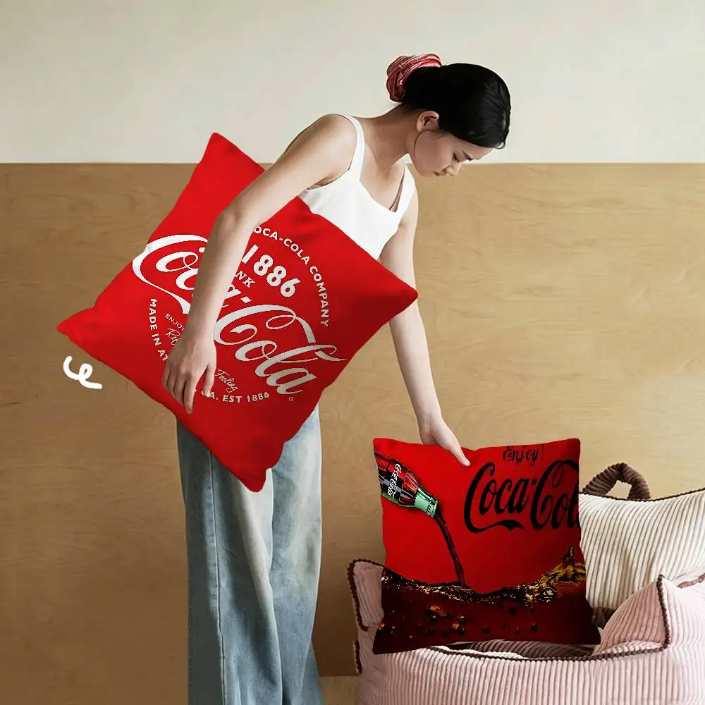 C-Coca C-cola Vintage Logo pillow cover sofa cushion cover home room decoration children gift