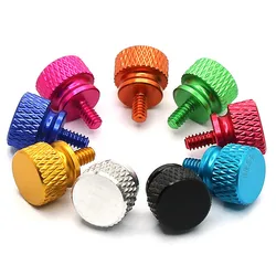 3/5/10pcs 6#-32x6 /M3.5 Aluminum step thumb screw Computer case Screw Knurled Hand Screws anodized 11 colors