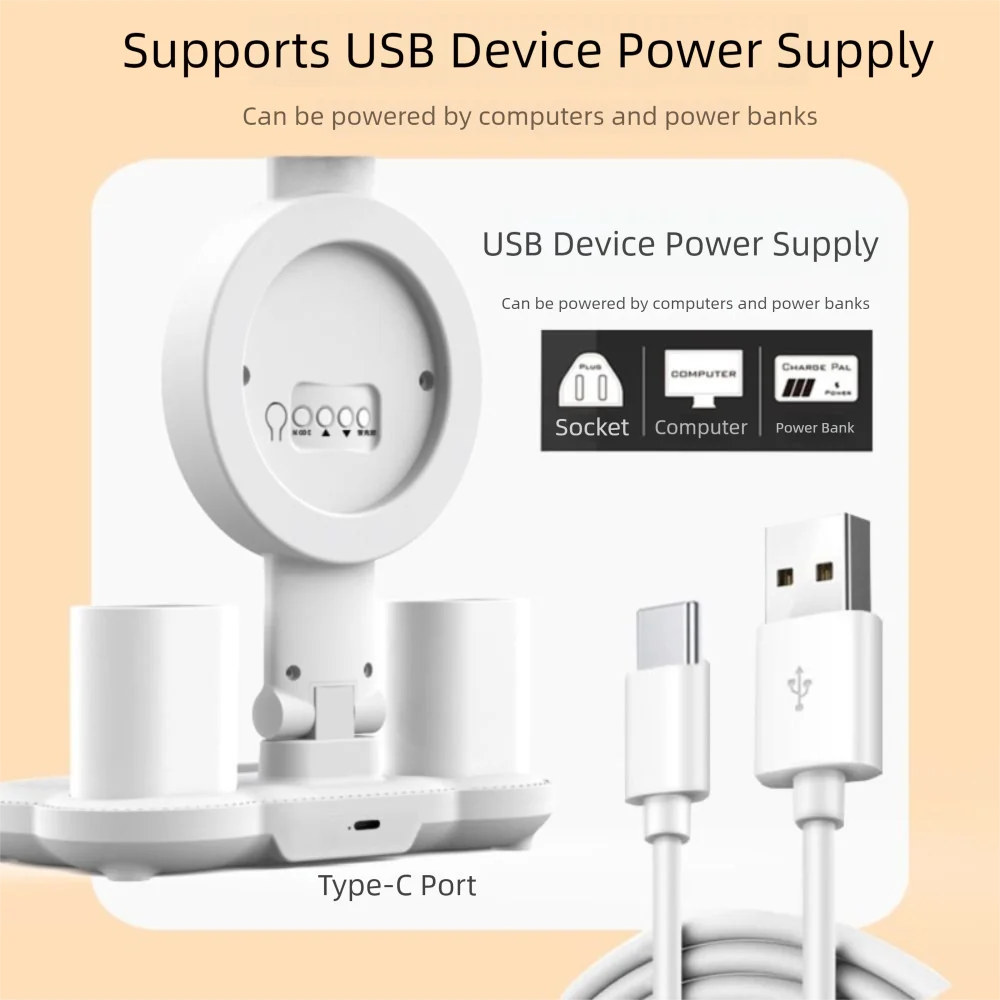 

3-цветная светодиодная настольная лампа USB-защита глаз, держатель для ручек, настольная лампа с вентилятором и датой, сенсорным затемнением, светодиодная прикроватная лампа для общежития