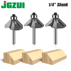 1pc 45 Degrees 1/2 1/4in Shank Chamfer Edge Forming Router Bit Flush Trim Bit Woodworking Milling Cutter Tool