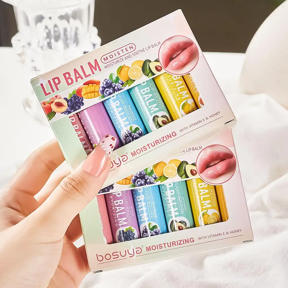 6-teiliges Lippenbalsam-Set mit verschiedenen Fruchtaromen - Feuchtigkeitsspendend, pflegend & beugt rissigen Lippen vor - Pflege für trockene Lippen & feine Linien – Detail 18