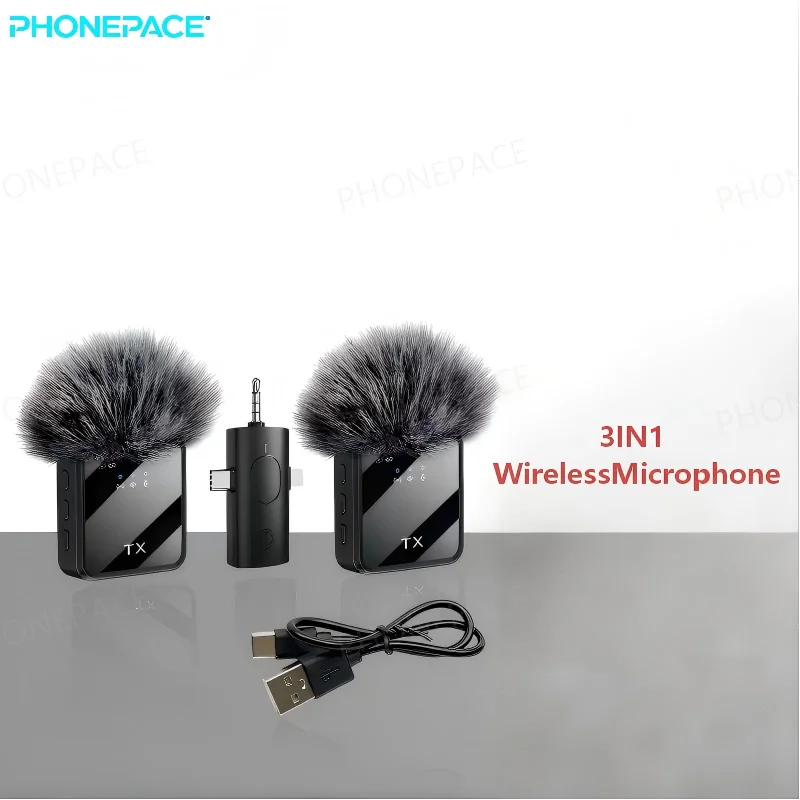 Micrófono de solapa inalámbrico con cancelación de ruido, recargable, para iOS, Android, podcasts, vlogs, grabaciones en vivo 2