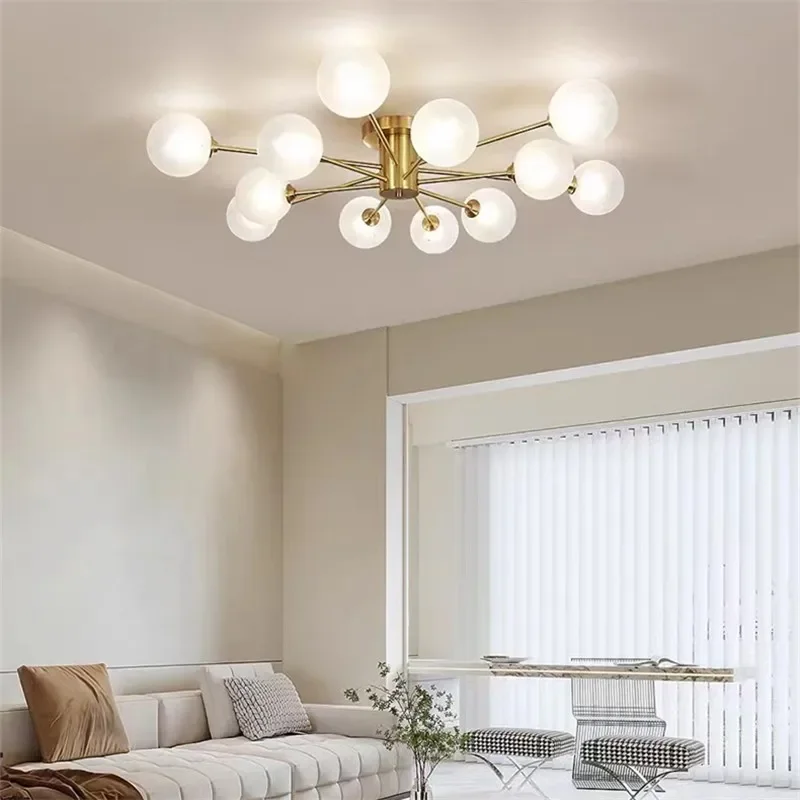 Nordic Glass Bedroom Ceiling Chandelier G9 for Living Room Loft Pendant Lamp Scandinavian Decor Indoor Lighting Lusters Fixture